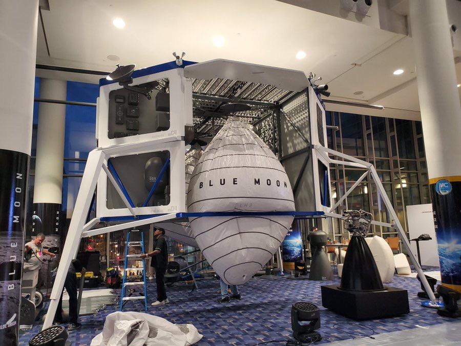 Blue Origin's Blue Moon lander, deflated.