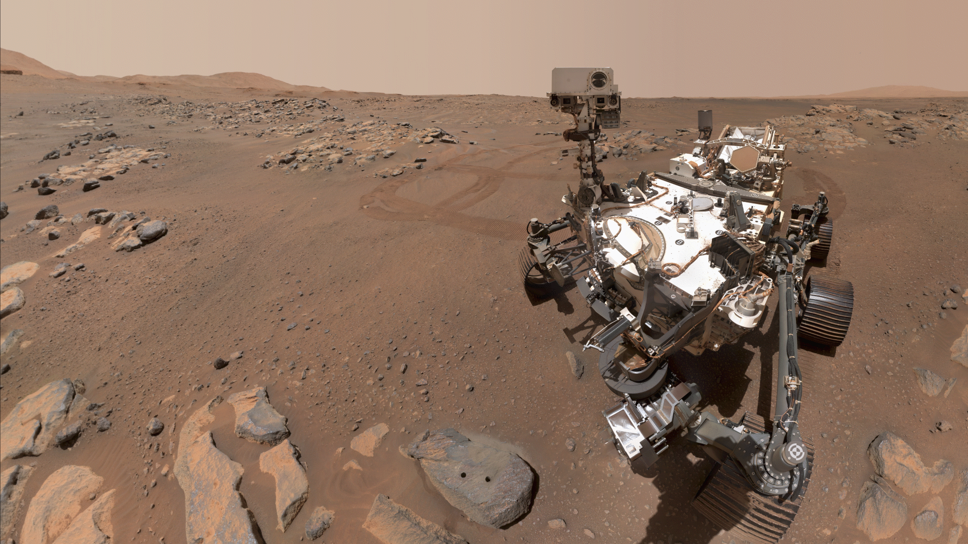 The Perserverence Rover on Mars.